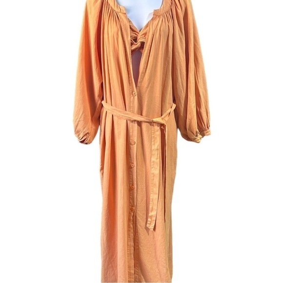 YFB Napa Dress & Bralette Women’s Small Orange Ombré Linen Blend Sundress Set - Picture 14 of 15